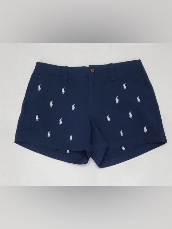 Ralph Lauren Pants - Ralph Lauren Embroidered High-Waist Navy Women's Shorts